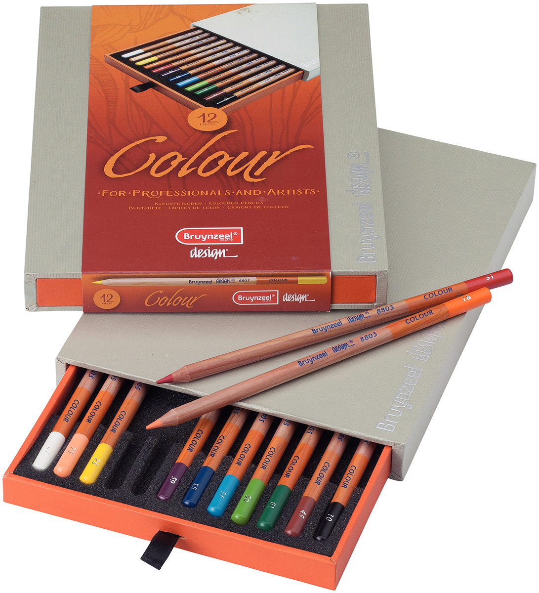 Bruynzeel Design Colour Chalk Pencils - Assorted Colours (Pack of 12)