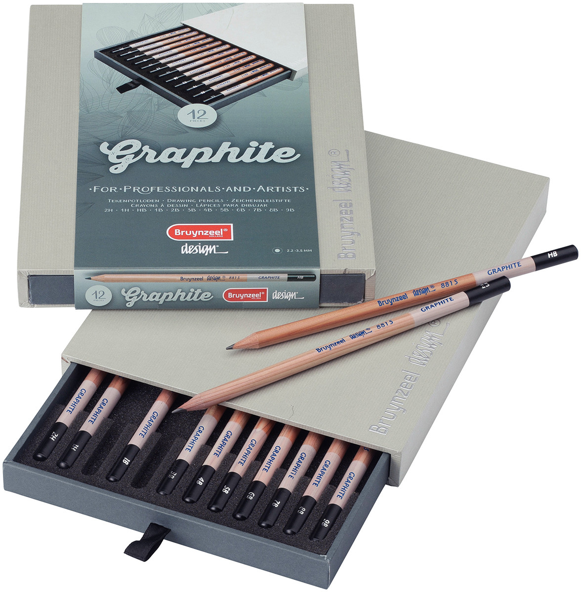 Bruynzeel Design Graphite Pencils - Assorted Grades (Pack of 12)