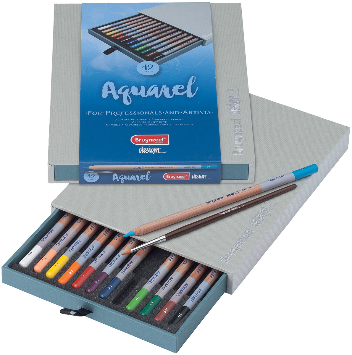 Bruynzeel Design Aquarel Colour Pencils - Assorted Colours (Pack of 12)