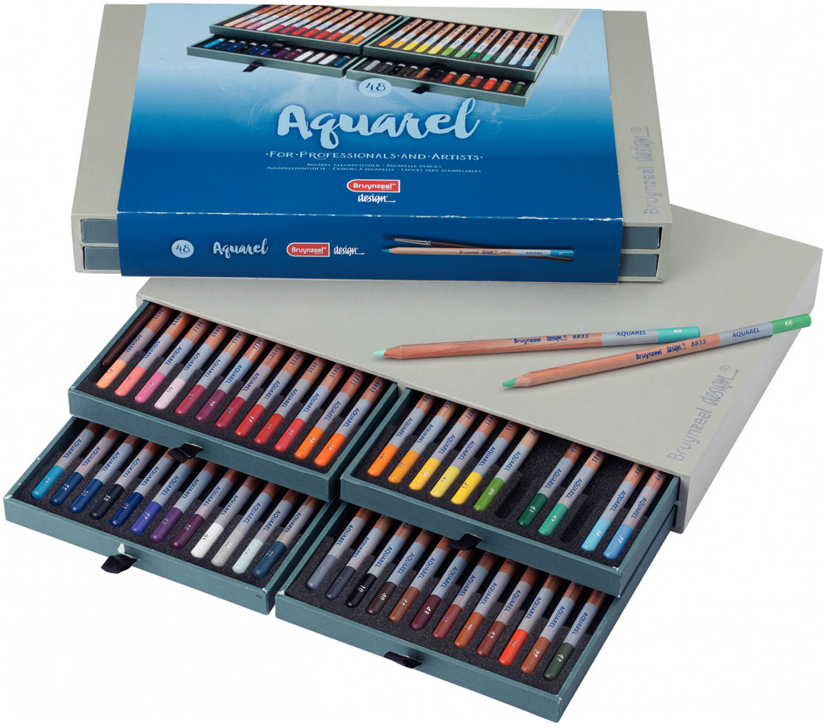 Bruynzeel Design Aquarel Colour Pencils - Assorted Colours (Pack of 48)