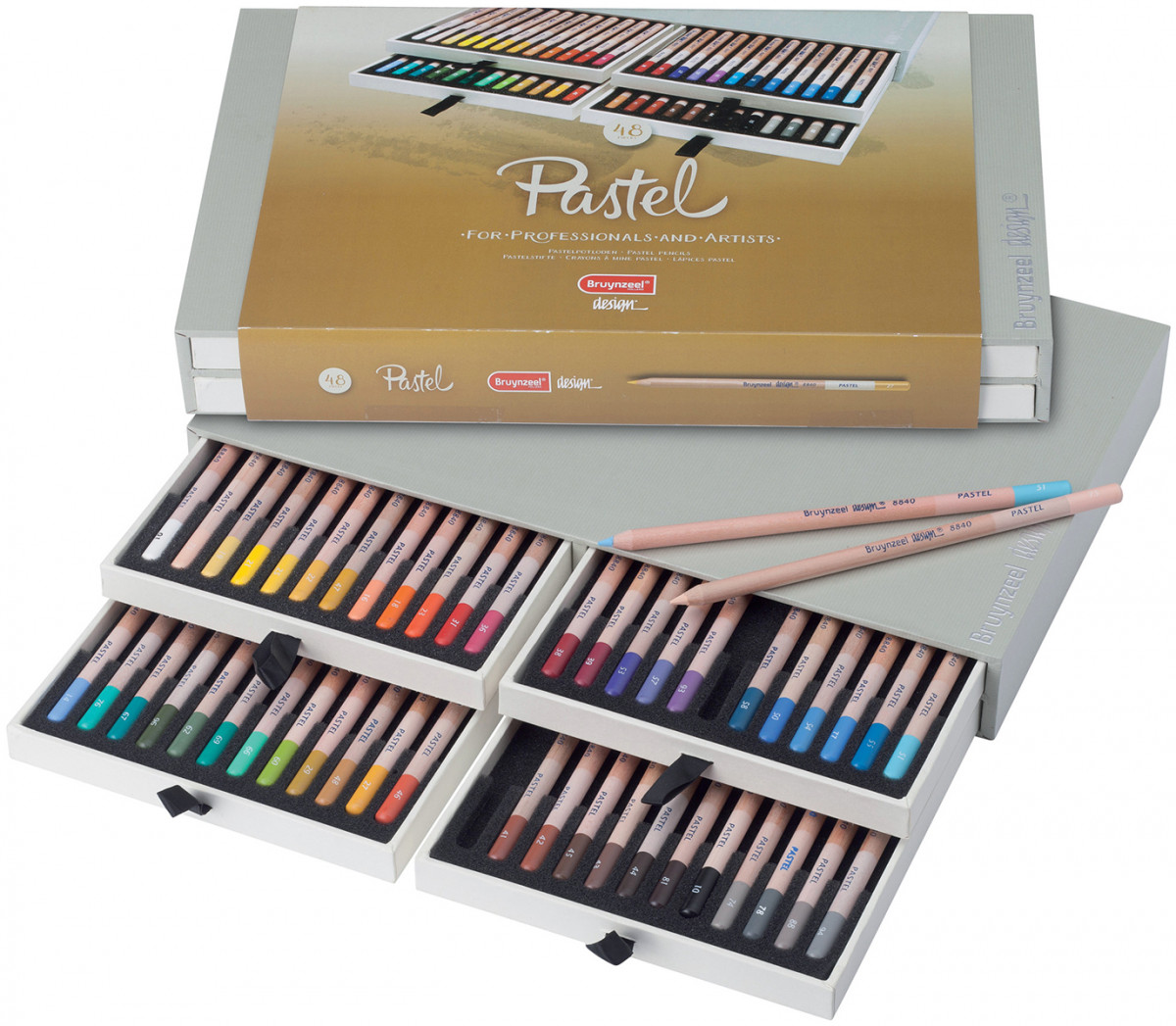 Bruynzeel Design Pastel Pencils - Assorted Colours (Pack of 48)