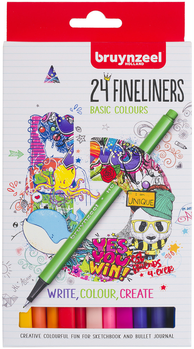 24Color 0.4mm Fineliner Pen Set Fine Liner Colouring Fineliners Assorted Colour*