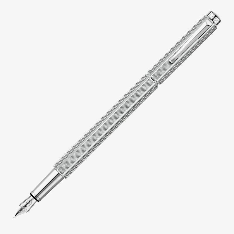 Caran D'Ache Ecridor Füllfederhalter – Maille Milanaise, Silber, Feder F, Schweizer Qualität