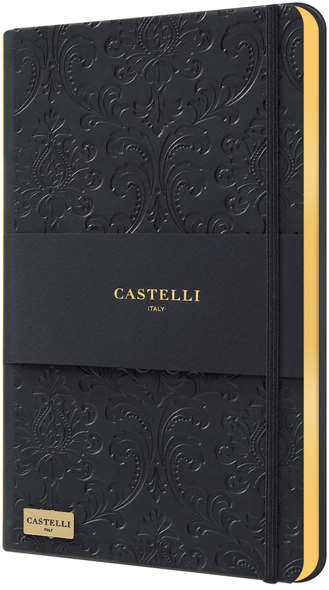 Castelli Hardback Medium Notebook - Ruled - Baroque Black