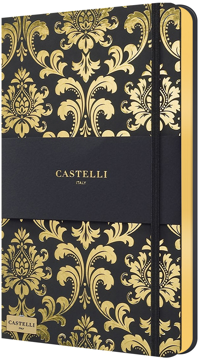 Castelli Hardback Medium Notebook - Ruled - Baroque Gold