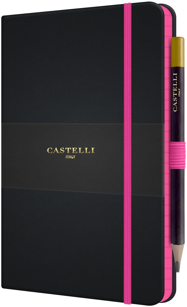 Castelli Tucson Edge Hardback Medium Notebook - Ruled - Pink