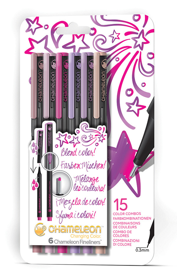 Chameleon Fineliner Pens - Floral Colours (Pack of 6)