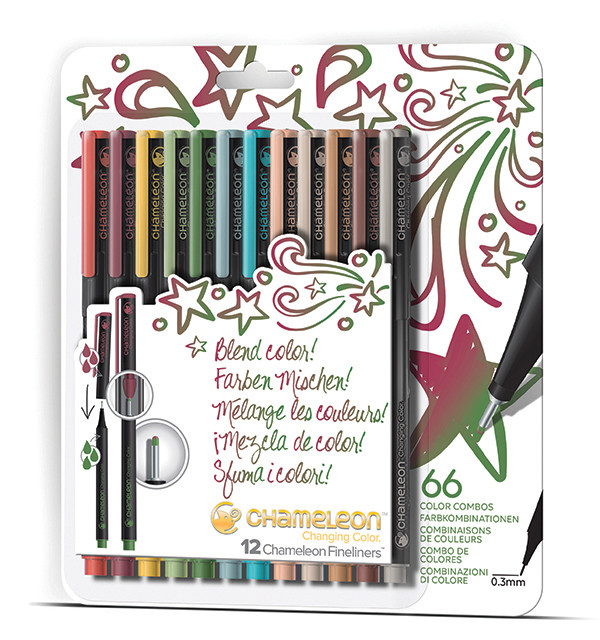 Chameleon Fineliner Pens - Designer Colours (Pack of 12)
