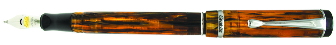 Conklin Duragraph Fountain Pen - Amber Chrome Trim