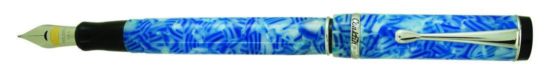 Conklin Duragraph Fountain Pen - Ice Blue Chrome Trim