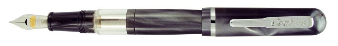 Conklin Heritage Sleeve Filler Fountain Pen - Grey Swirl Chrome Trim