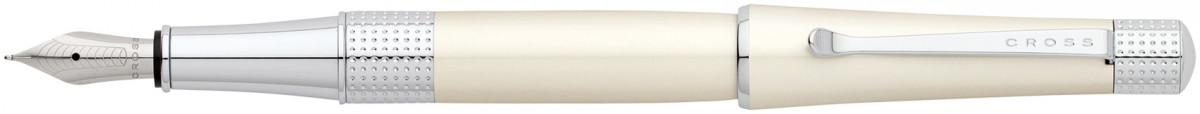 Cross Beverly Fountain Pen - Pearlescent White Lacquer Chrome Trim