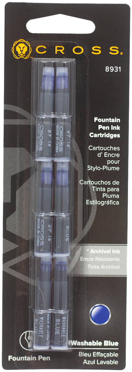 Cross Ink Cartridge - Washable Blue (Pack of 6)
