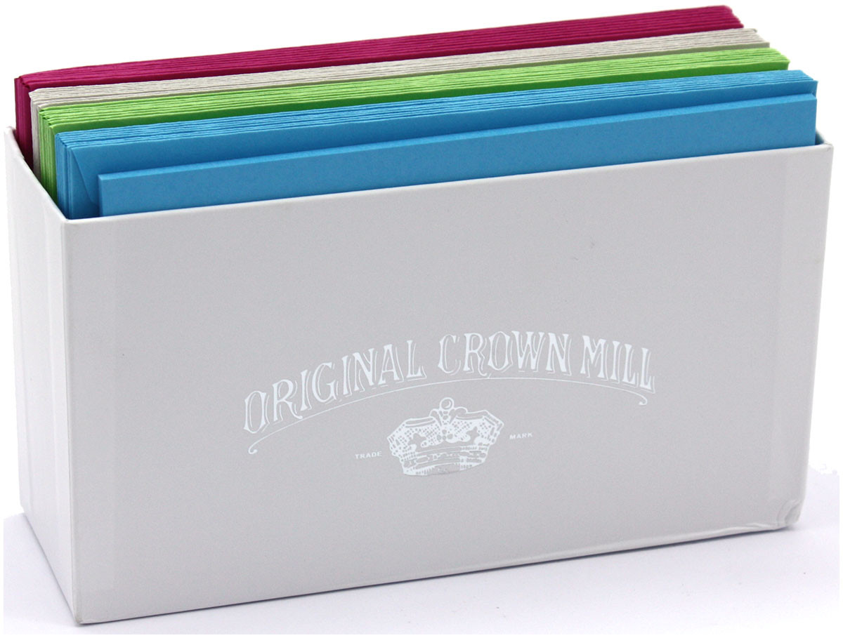 Crown Mill Set of 4x8 Cards and Envelopes - Assorted Colours