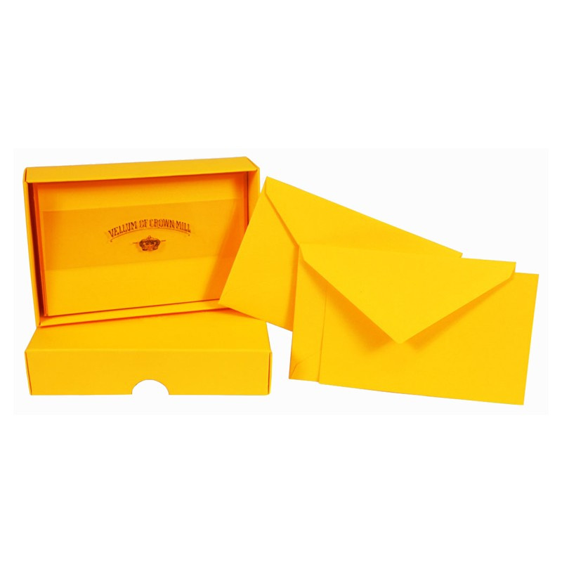 Crown Mill Colour Line Set of 25 Cards and Envelopes - Mango