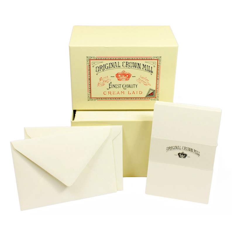 Crown Mill Luxury Box C6 Set of 50 Cards and Envelopes - Cream