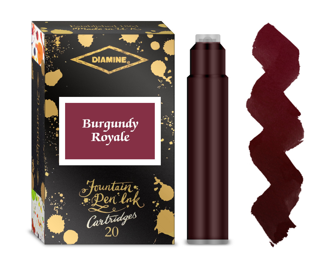 Diamine Ink Cartridge - Burgundy Royale (Pack of 20)