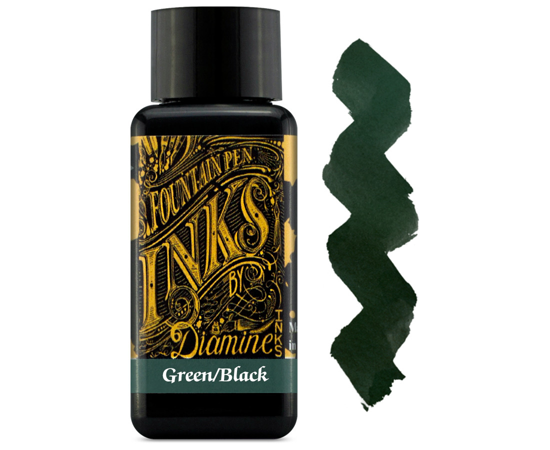 Diamine Ink Bottle 30ml - Green Black