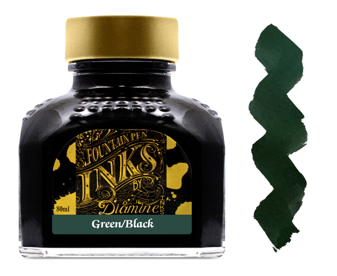 Diamine Ink Bottle 80ml - Green Black