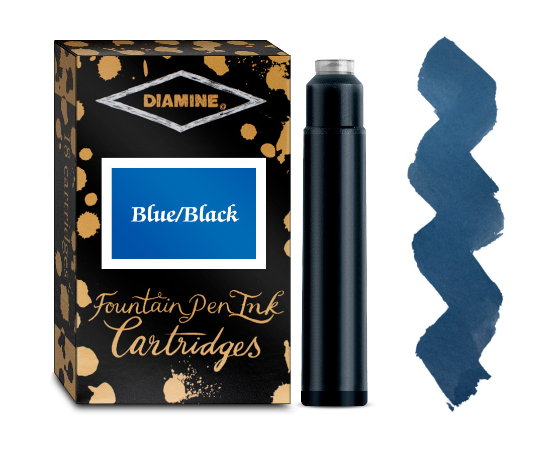Diamine Ink Cartridge - Blue/Black (Pack of 18)