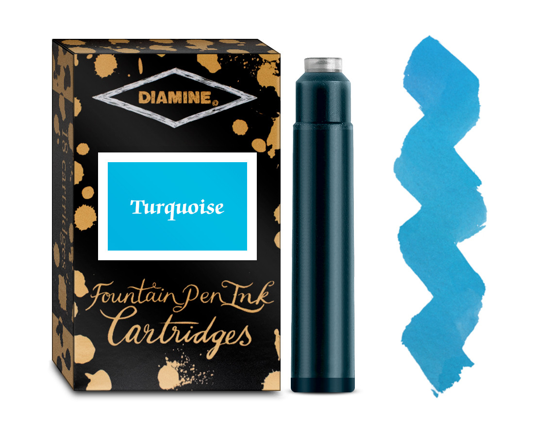 Diamine Ink Cartridge - Turquoise (Pack of 18)