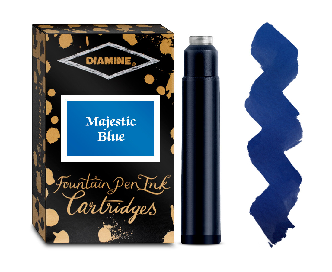 Diamine Ink Cartridge - Majestic Blue (Pack of 18)
