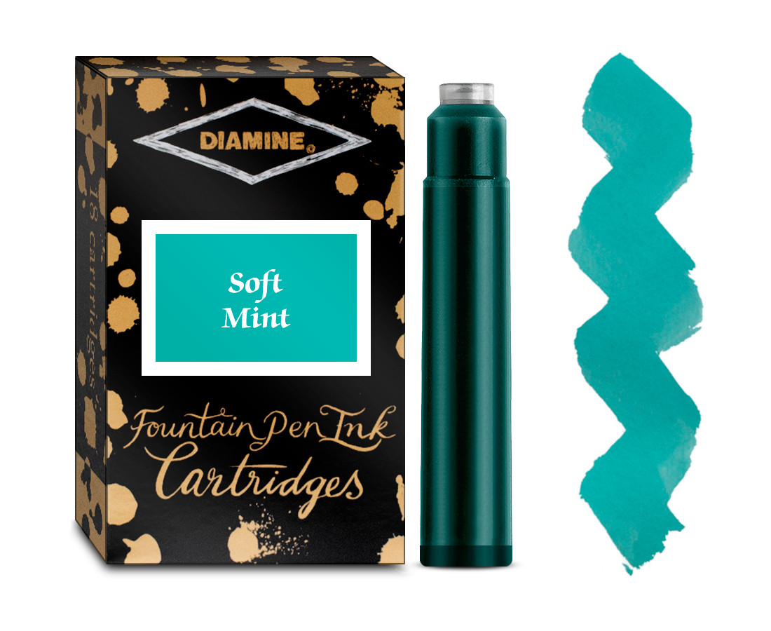 Diamine Ink Cartridge - Soft Mint (Pack of 18)
