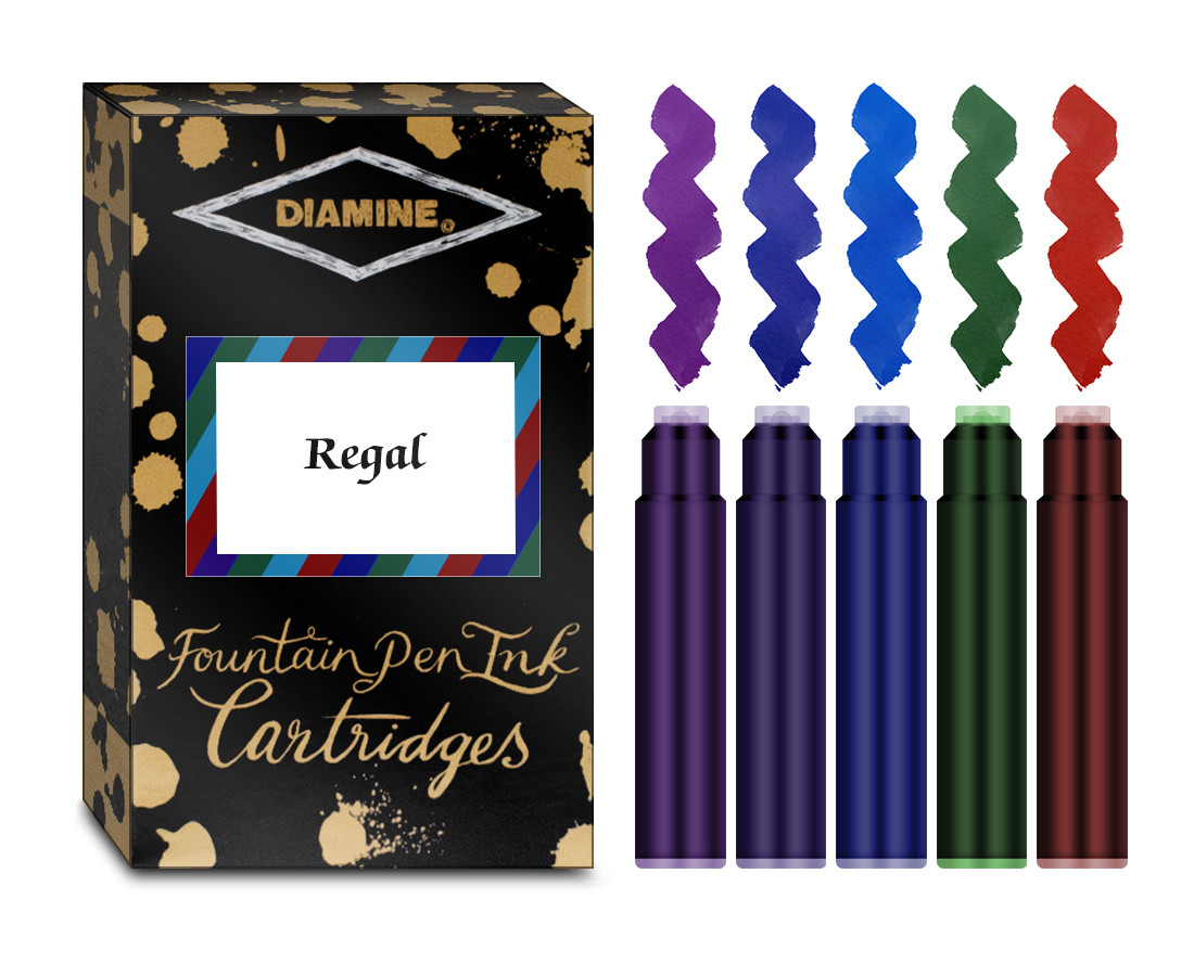 Diamine Ink Cartridge - Regal Colours (Pack of 20)