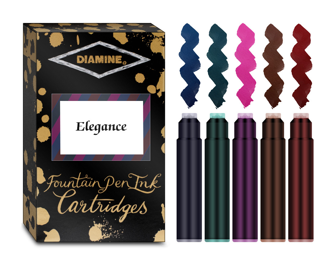 Diamine Ink Cartridge - Elegance Colours (Pack of 20)