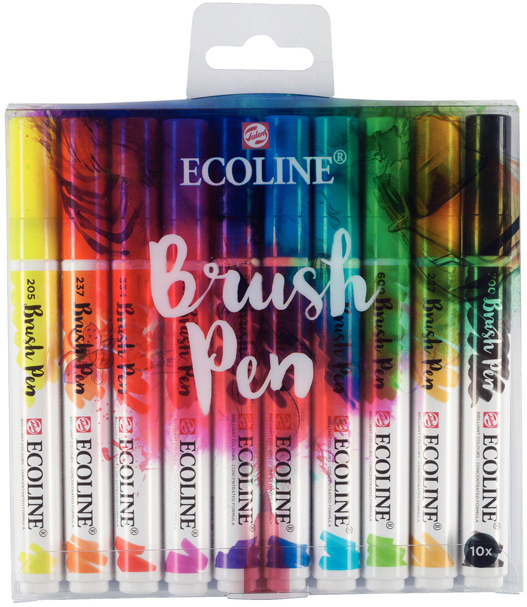 Ecoline Brush Pen Set - Assorted Colours (Pack of 10)