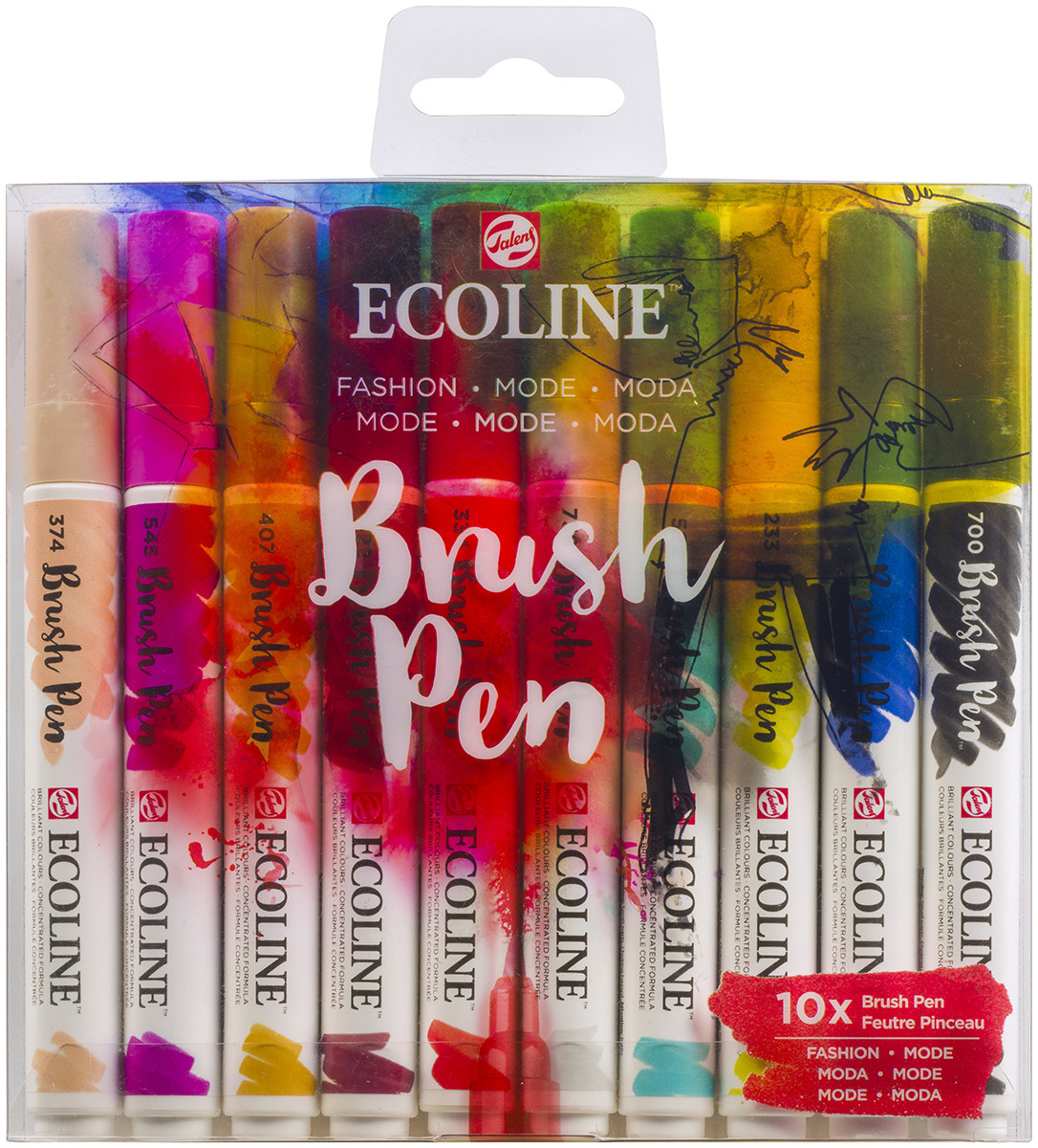 Ambassadeur Kwaadaardige tumor Algemeen Ecoline Brush Pen Set - Fashion Colours (Pack of 10) | 11509808 | The  Online Pen Company