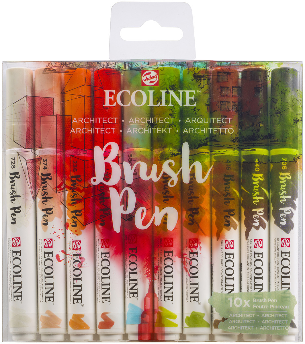 Ecoline Brush Pen Set - Architect Colours (Pack of 10)