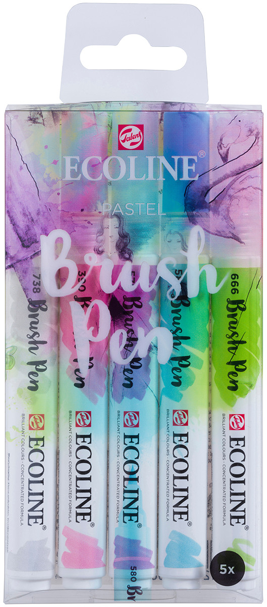 Ecoline Brush Pen Set - Pastel Colours (Pack of 5)