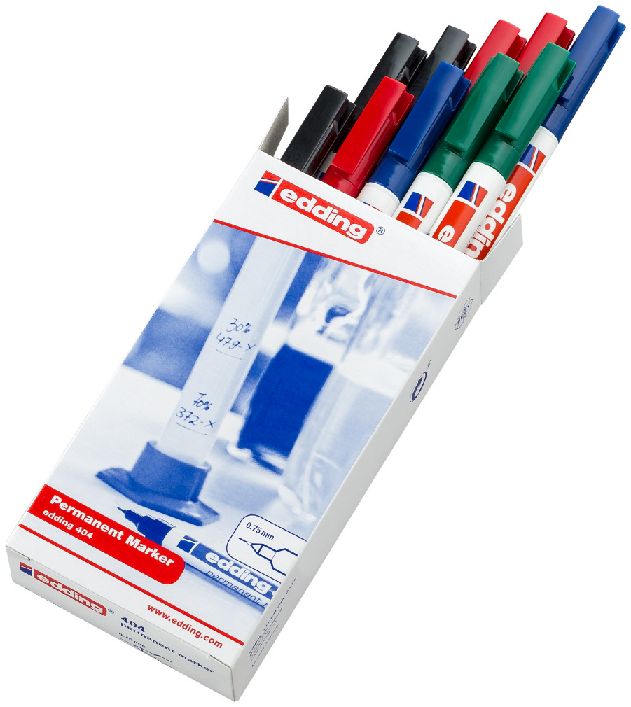 Edding 404 Permanent Markers - Assorted Colours (Pack of 10)