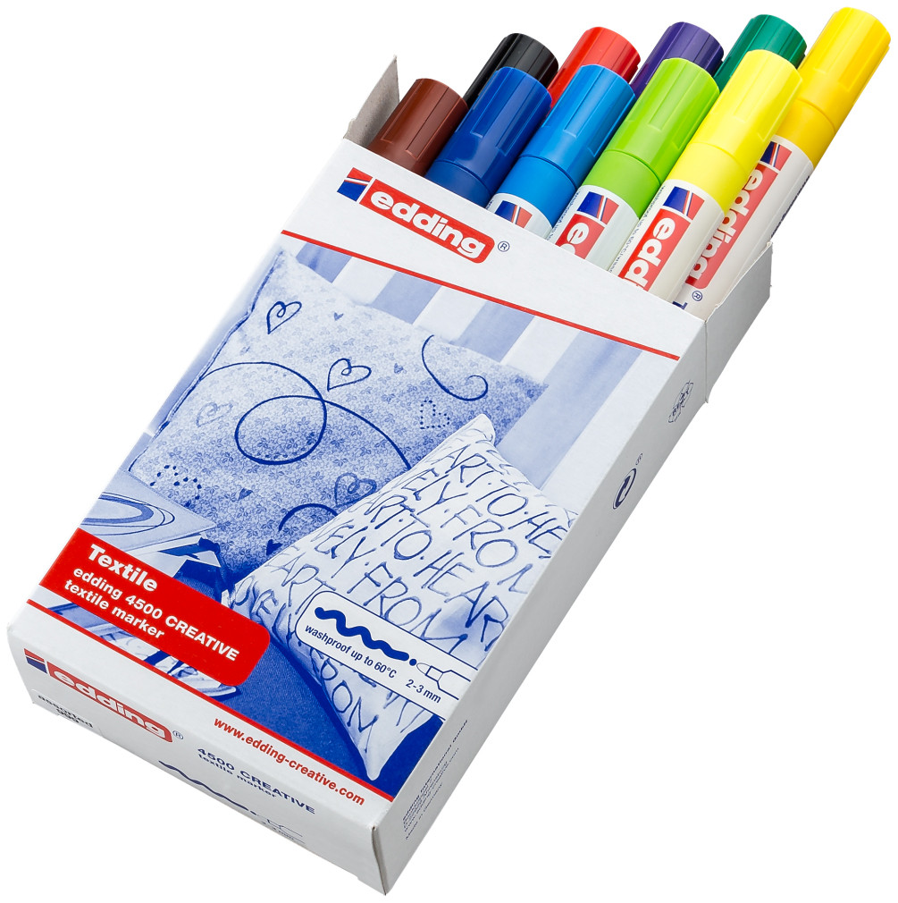 Edding 4500 Textile Markers - Assorted Colours (Pack of 10)