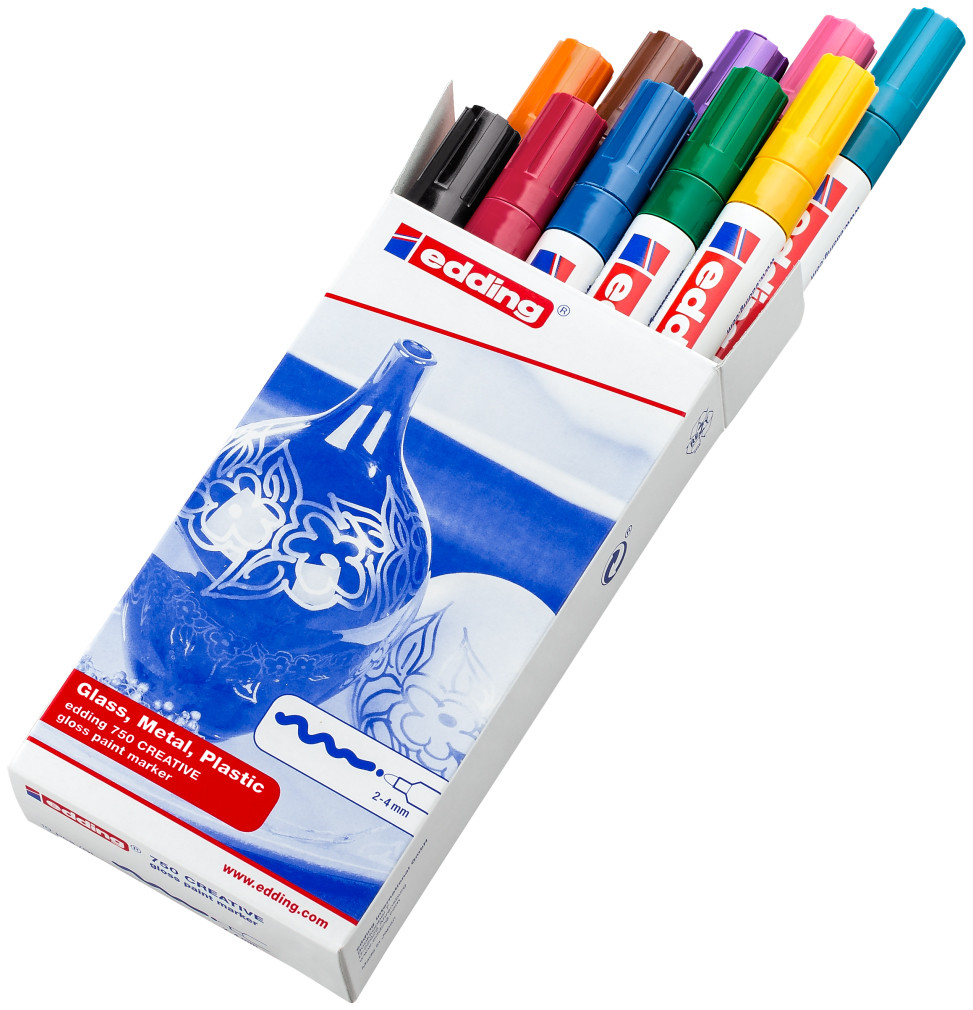Edding 750 Gloss Paint Markers - Assorted Colours (Pack of 10)