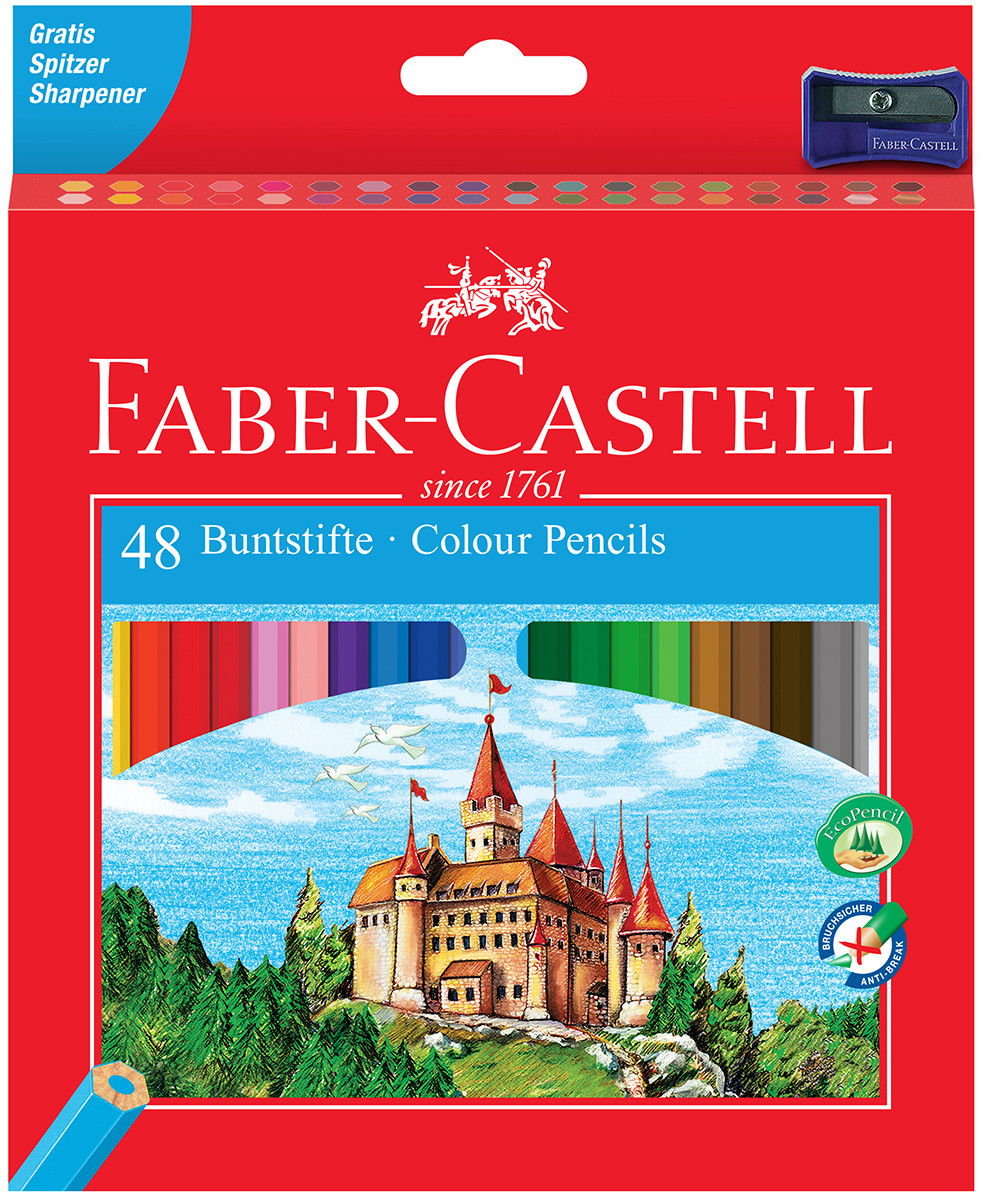 Faber-Castell Classic Colouring Pencils - Assorted Colours (Pack of 48)