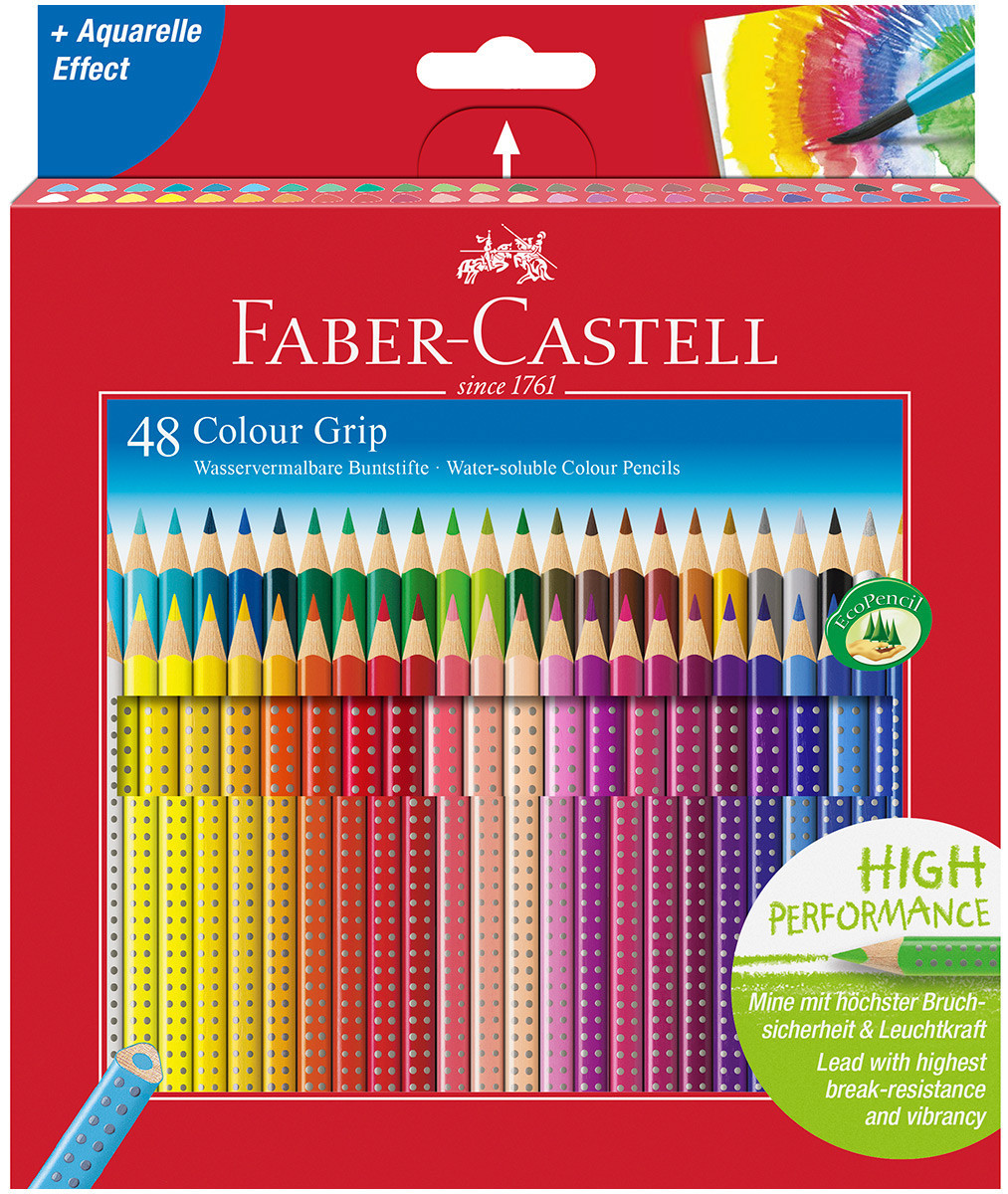 Faber Castell Colour Grip Pencils Assorted Colours Pack of 48