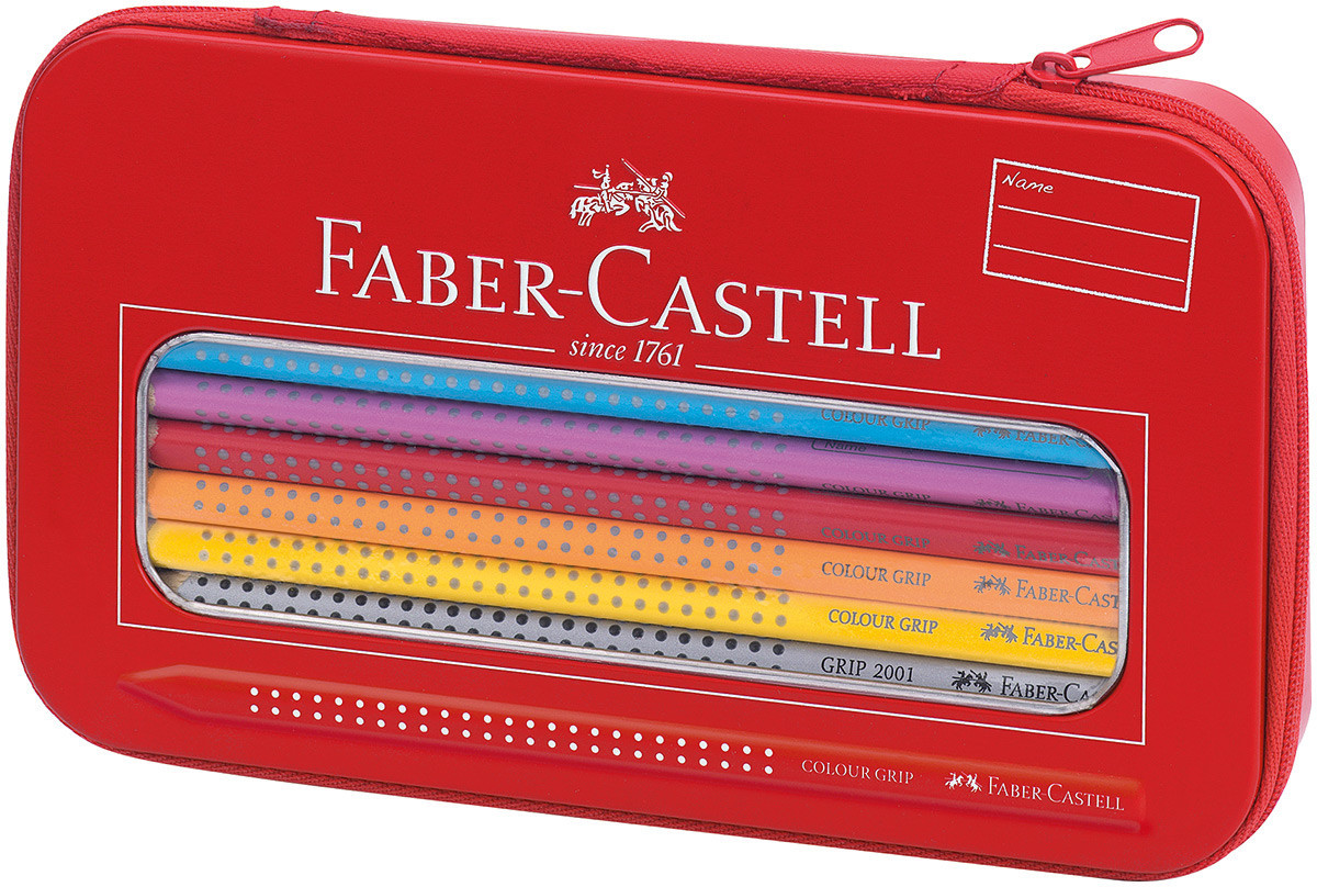 Faber-Castell Colour Grip Pencils - Sketch Gift Set with Pencil Case