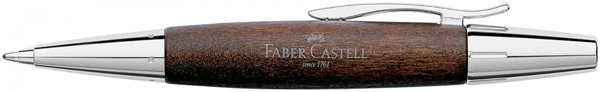 Faber-Castell e-motion Ballpoint Pen - Dark Wood and Chrome