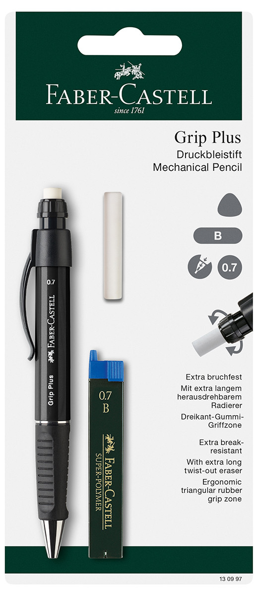 Faber-Castell Grip Plus Mechanical Pencil Set - 0.7mm - Black