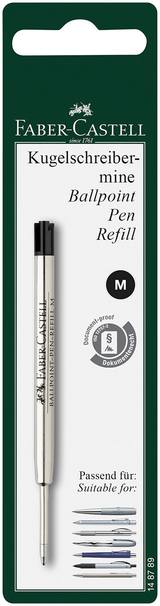 Faber-Castell Ballpoint Refill - Medium - Black (Blister Pack)