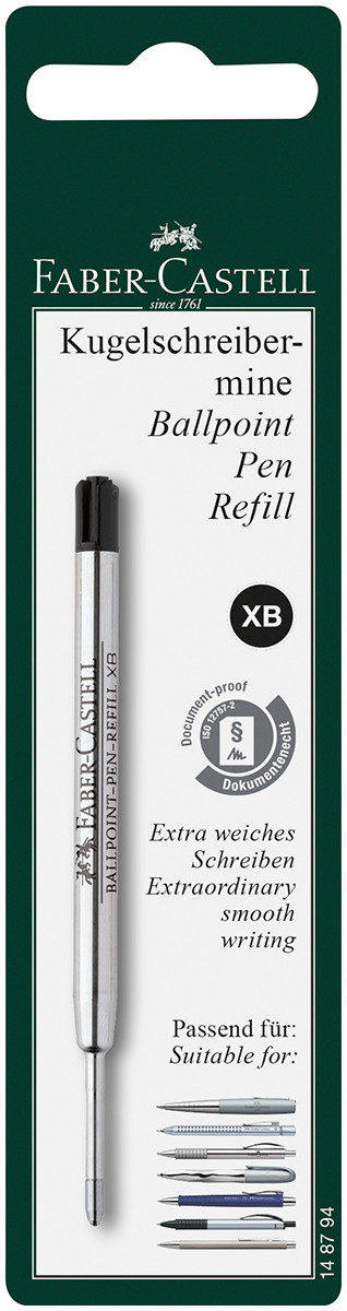 Faber-Castell Ballpoint Refill - Extra Broad - Black (Blister Pack)