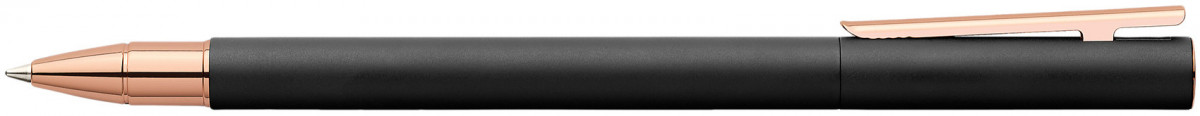 Faber-Castell Neo Slim Rollerball Pen - Matte Black Rose Gold Trim