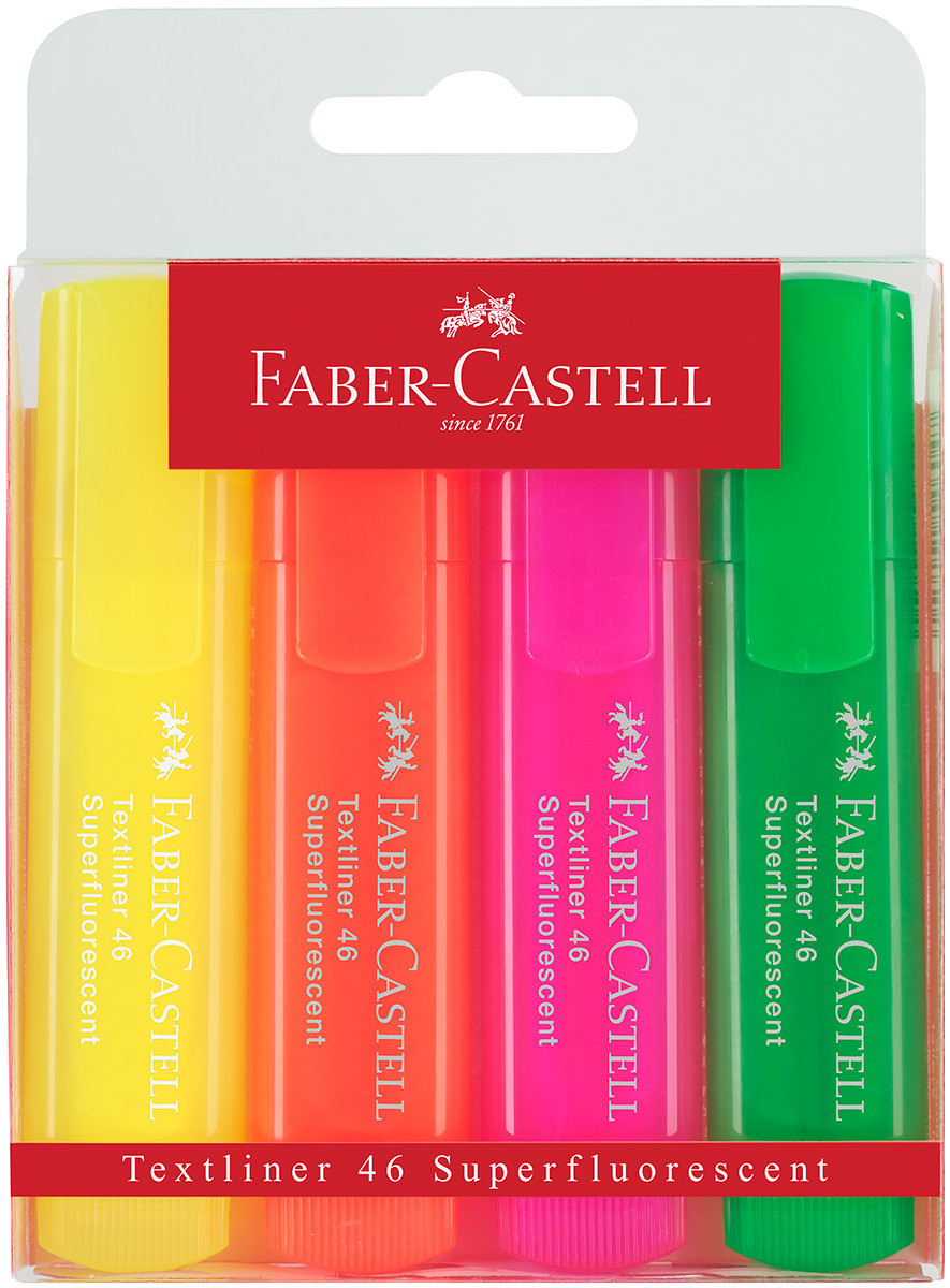 Estuche 4 Subrayadores Metálicos Textliner 46 Faber Castell –