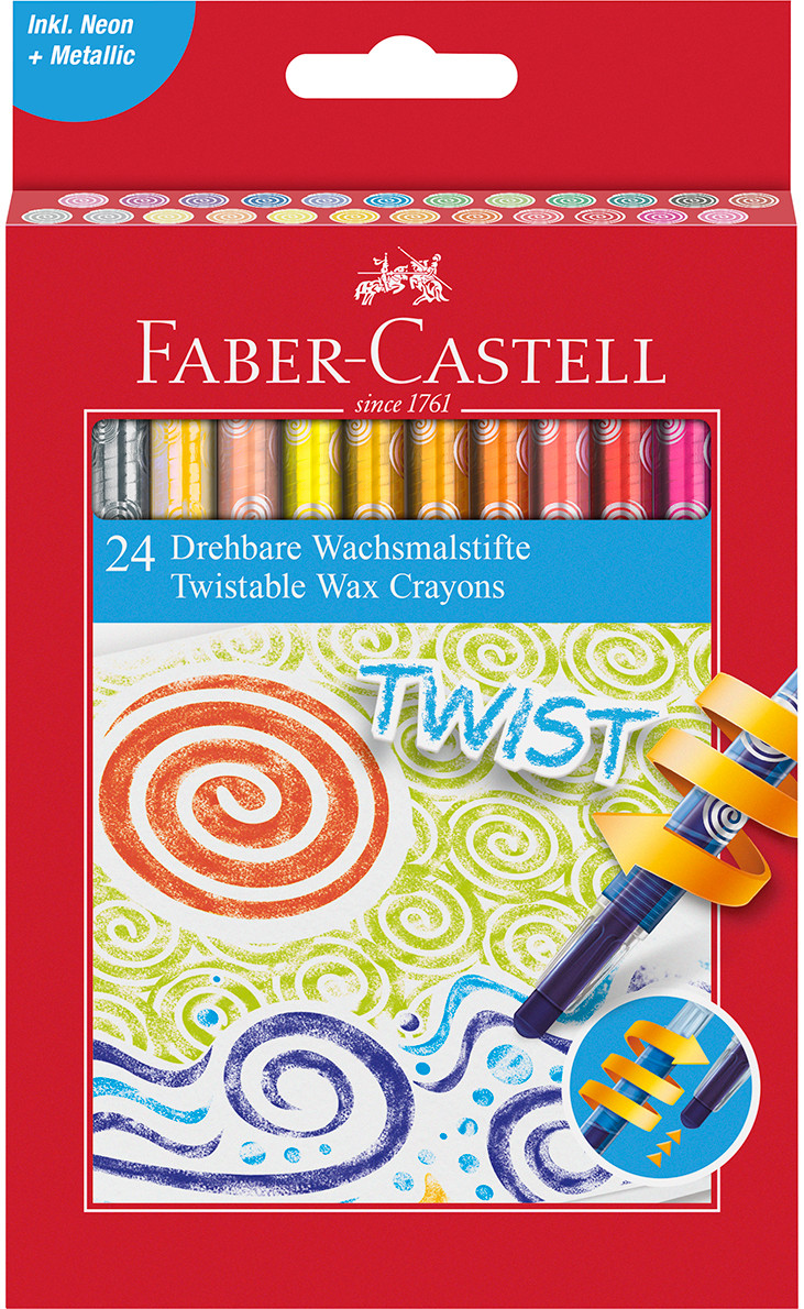 Faber-Castell Grip Erasable Crayon Set - Pack of 24 (Assorted)