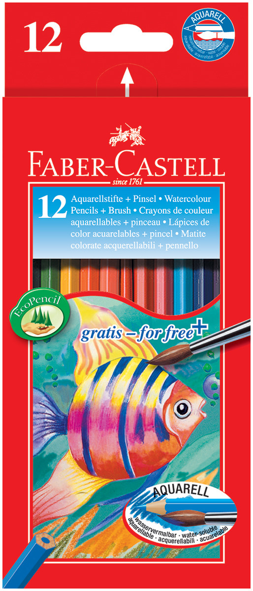 Faber-Castell Aquarelle Watercolour Pencils - Assorted Colours (Pack of 12)
