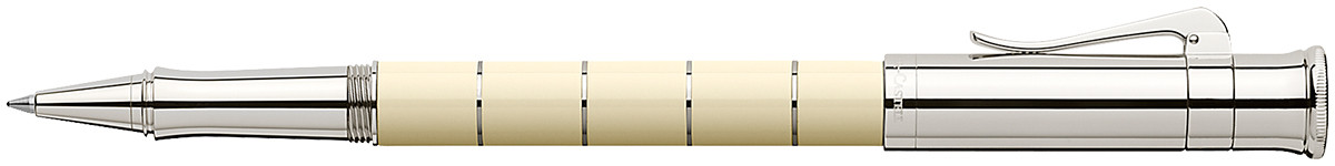 Graf von Faber-Castell Classic Anello Rollerball Pen - Ivory Platinum Trim