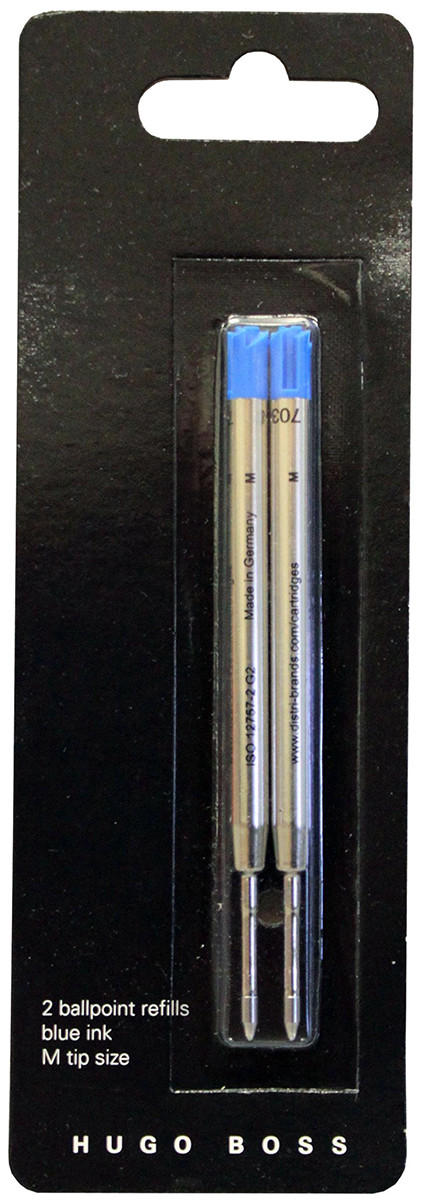 Hugo Boss Ballpoint Refill - Medium - Blue (Pack of 2)