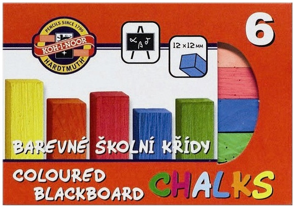 Koh-I-Noor Coloured Blackboard Chalks - Assorted Colours (Pack of 6)
